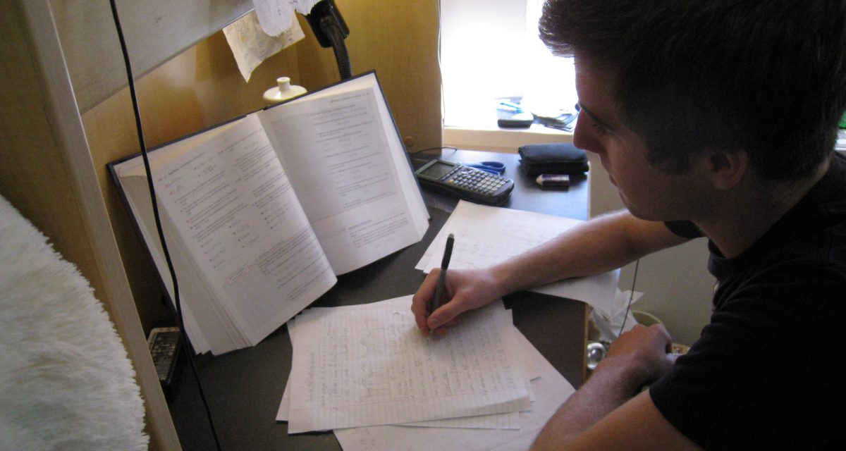 A Student of the University of British Columbia studying for final exams.