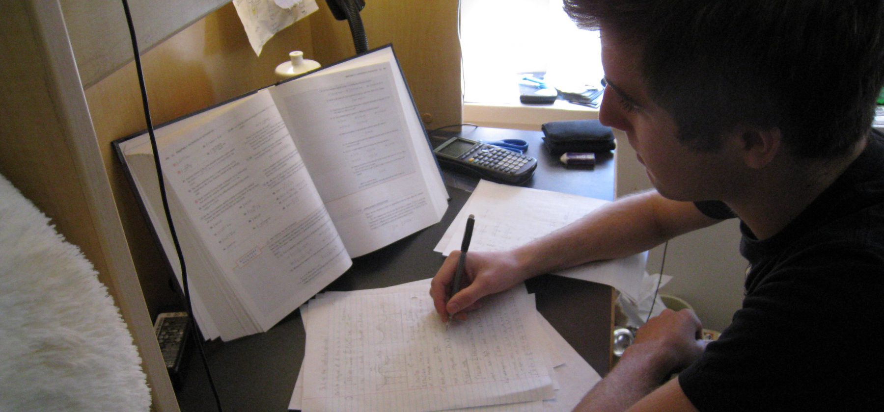 A Student of the University of British Columbia studying for final exams.